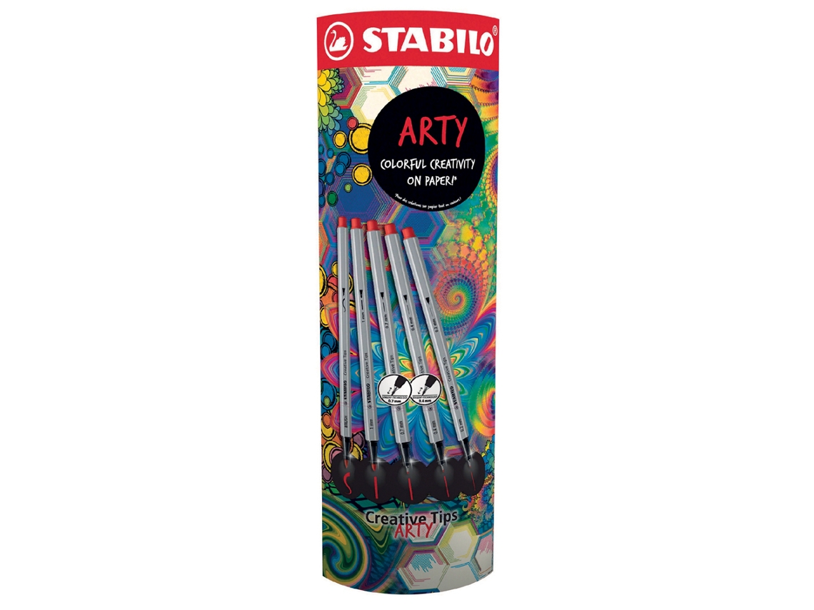 STABILO Creative Tips Arty Negro / Sombreado Expositor de Caja