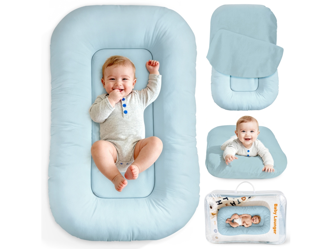 Nido Para Bebé Eifson 0-24 Meses Algodón Transpirable Portátil 84x52cm (azul)