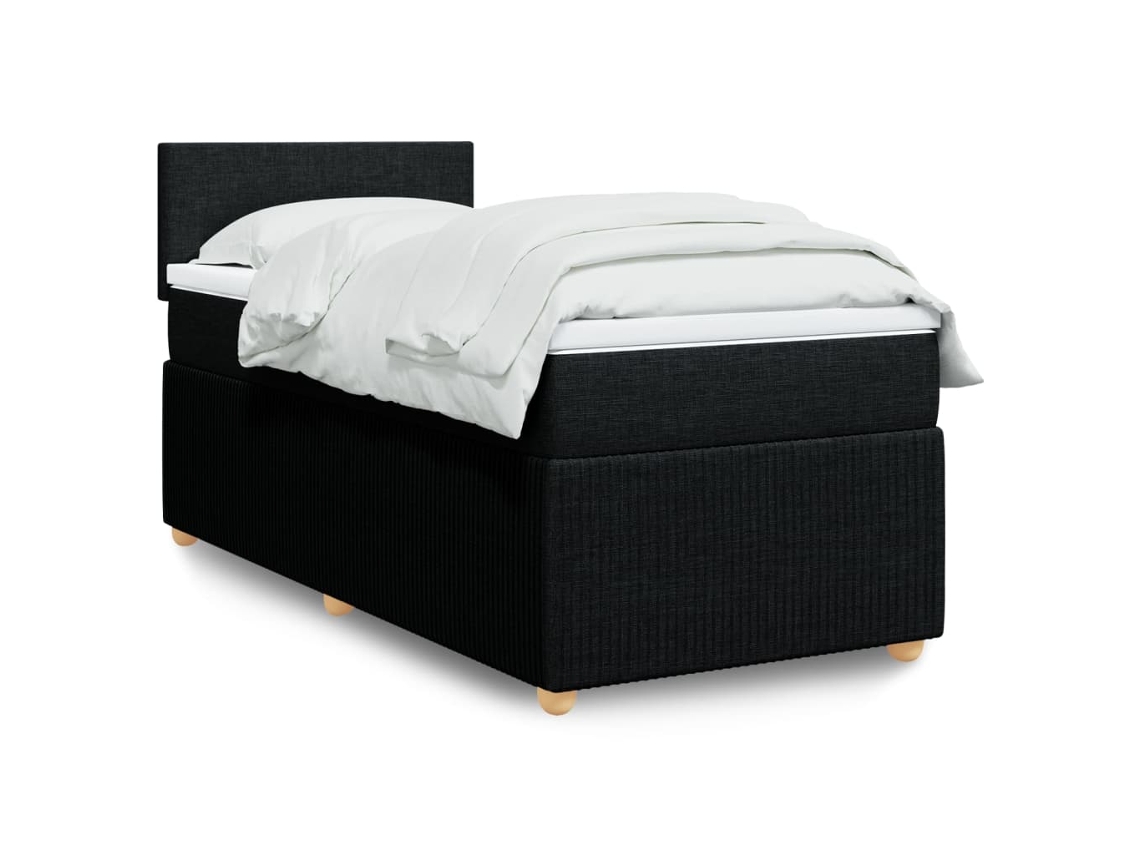 Cama Individualcama Para Adultoscama Box Spring Con Colchón Tela Negro 90x190 Cm Wsd62441