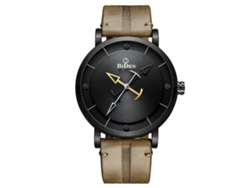 Reloj de cuarzo para hombre con correa de cuero negro, estilo deportivo, MDUG
