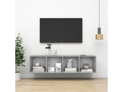 Pack de Muebles de Armario Tv 37X37X142,5Cm Contrachapado Gris Cemento