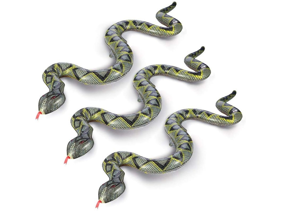 Serpiente Inflable, 3 Piezas, Serpiente Falsa Para Piscina, Jardín, Decoración De Fiesta De Halloween