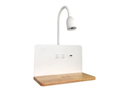 Aplique De Pared Led Para Interior (blanco) Con Puerto Usb Y Función De Carga Inalámbrica, Rotación De 360°.