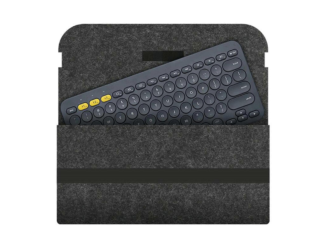 Bolsa de almacenamiento para teclado inalámbrico K380, funda impermeable y antipolvo de fieltro de lana suave para K380 K480, gris claro Everley891