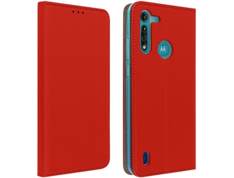 Funda Motorola Moto G8 Power Lite AVIZAR FOLIO-SMART-RD-G8L Rojo