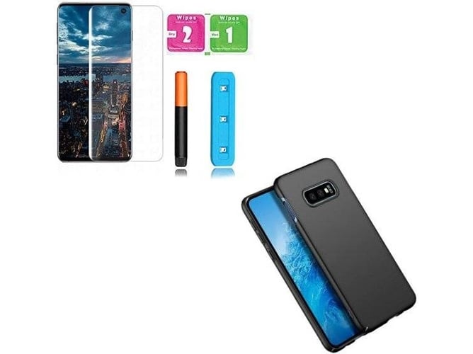 Kit Carcasa y Protector de Cristal Nano Curved UV Samsung Galaxy S10e SlimShield Negro