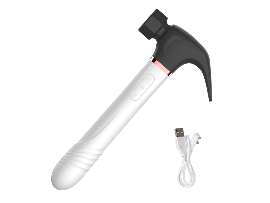 Vibrador telescópico de succión 4 en 1, dispositivo de masturbación femenina (blanco y negro) YIZHOOD