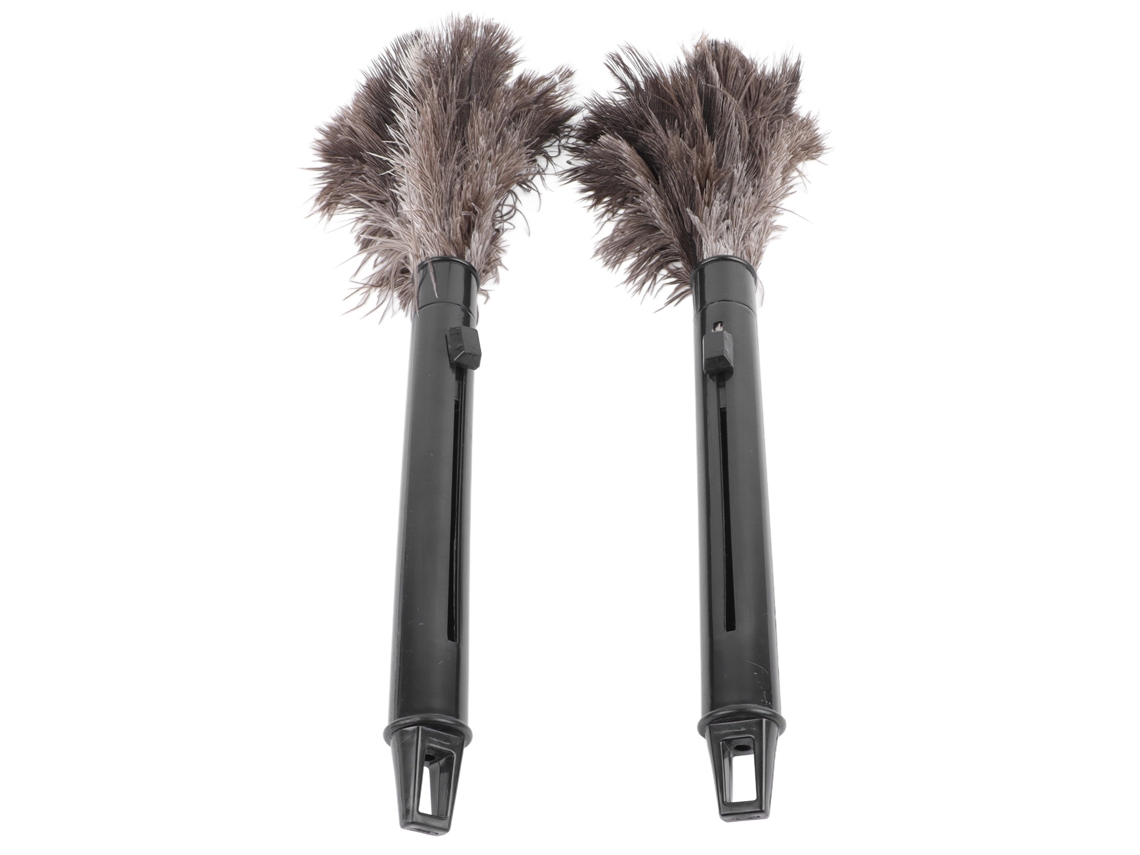 Baok - Juego de 2 cepillos retráctiles de plumas de avestruz con mango largo para la limpieza del hogar.