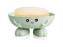 Jabonera verde 2026, bonito diseño de jabón para niños, recipiente creativo para el baño y la cocina.