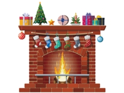 Adhesivos de pared navideños de Chimenea para decoración del hogar
