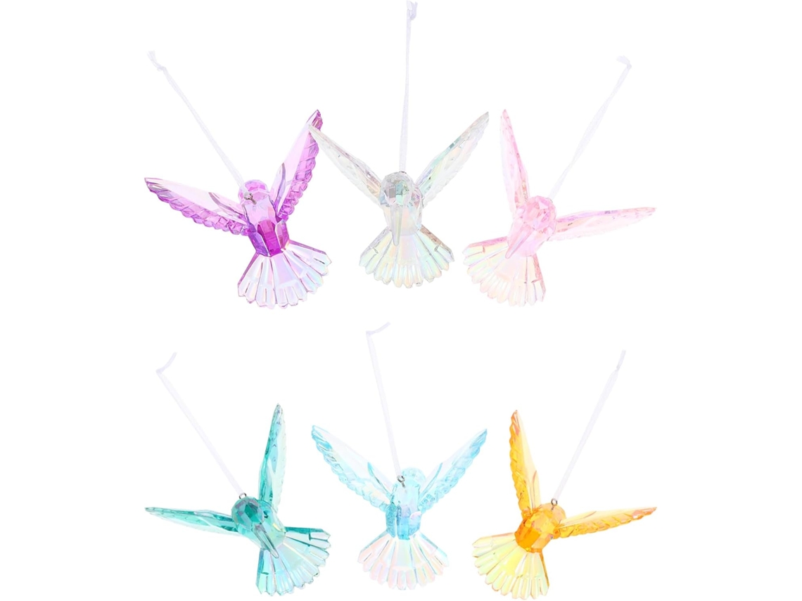 Secfou Juego De 6 Adornos Colgantes De Pájaros De Acrílico Para Salas De Estar Y Fiestas: Decorativos Y Versátiles Con
