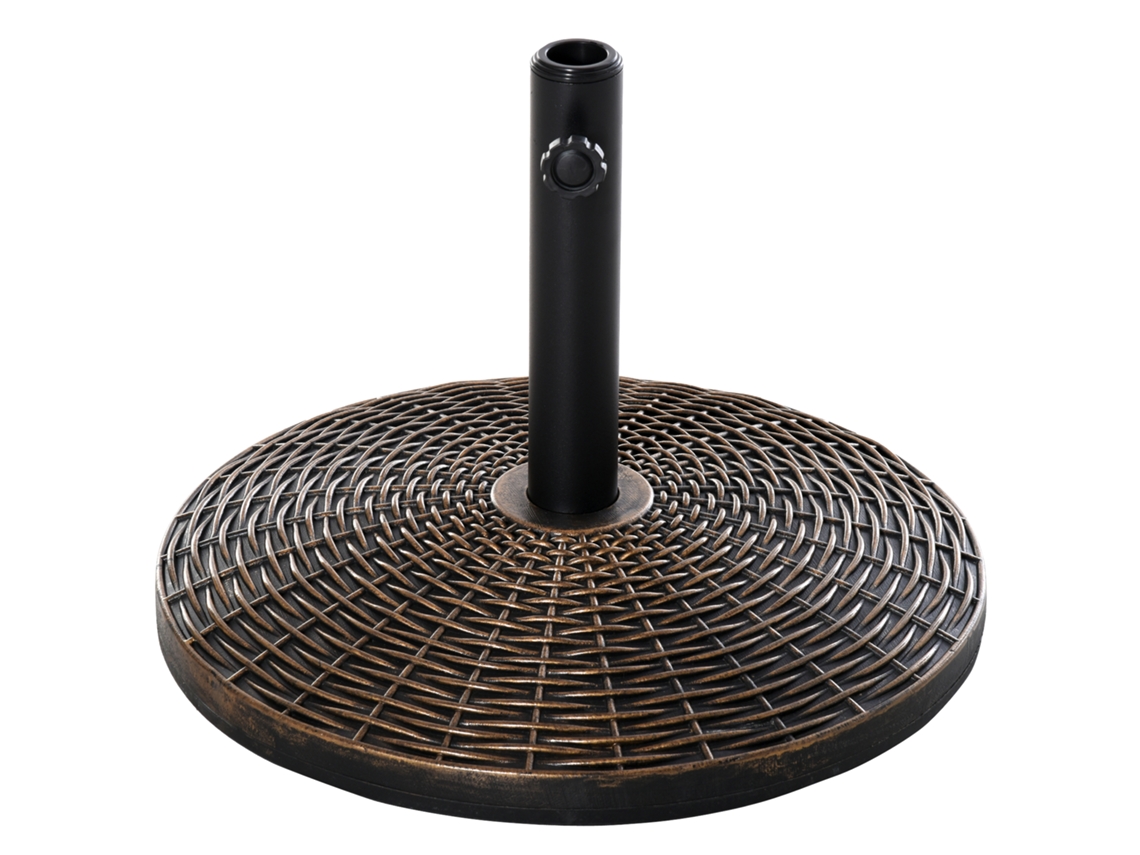 Soporte para paraguas Veltrix de 25 kg con acabado de ratán en bronce antiguo.