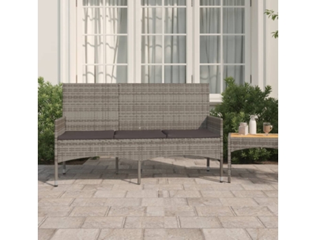 Banco De Jardín VIDAXL Gris Poli Ratán (140x51x85 cm)