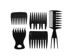 5pcs Pentes De Cabelo Retro Com Dentes Largos Portáteis Para Homens, Pente De Barbear Durável Em Plástico Abs
