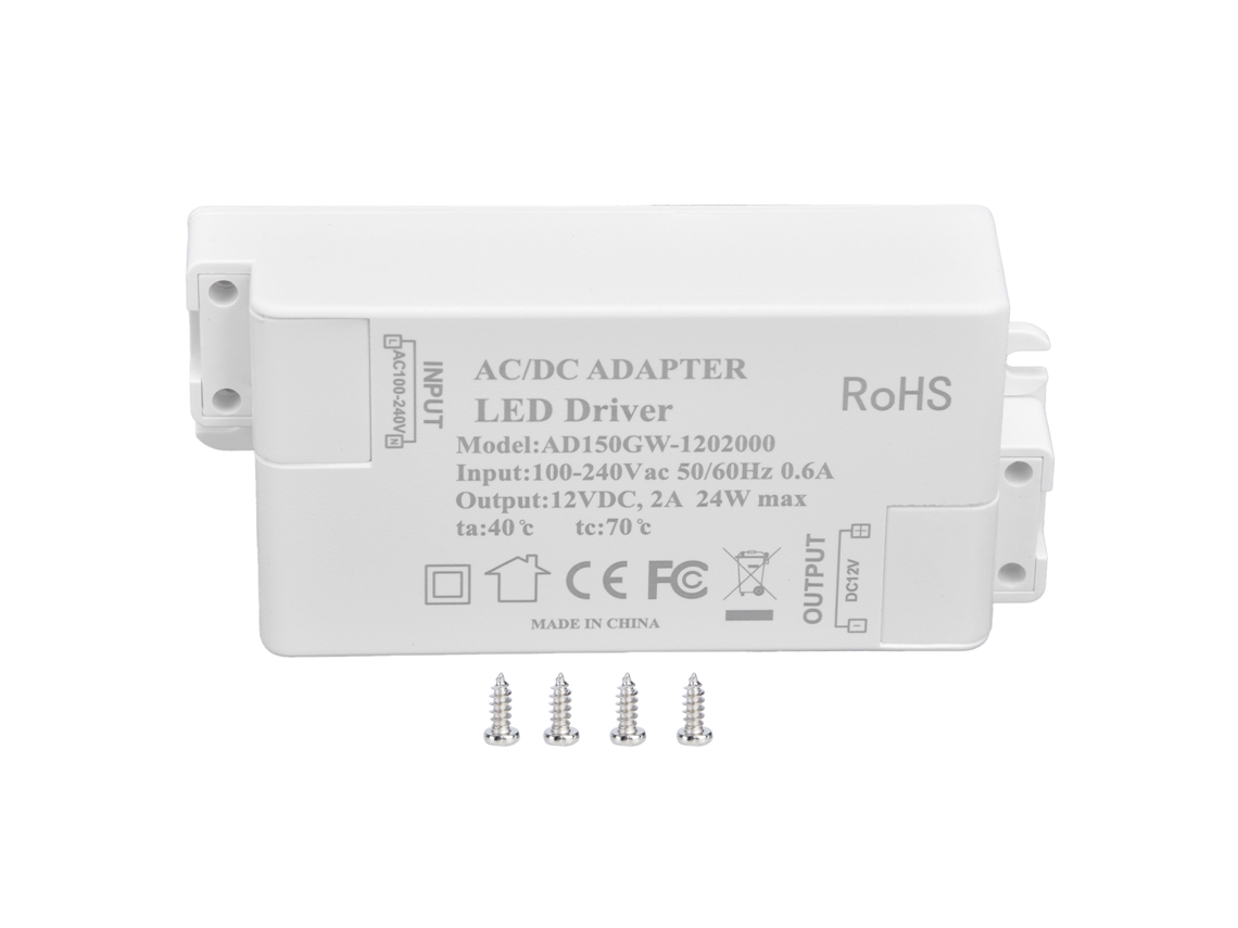 Controlador Led De Voltaje Constante Dc12v 24w 2a Transformador Luz Multifuncional Para Bricolaje Ac
