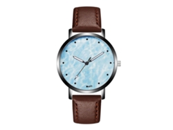 Reloj De Muñeca De Aleación Analógico De Cuarzo Con Dial Redondo Para Parejas Color Café Oscuro