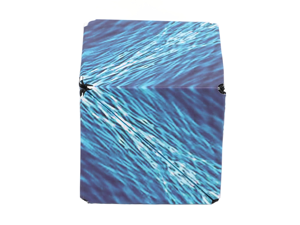 Rompecabezas Magnético Geométrico De Abs Con Forma De Cubo Para Relajación Diaria, Color Azul Marino Con Vetas Blancas.