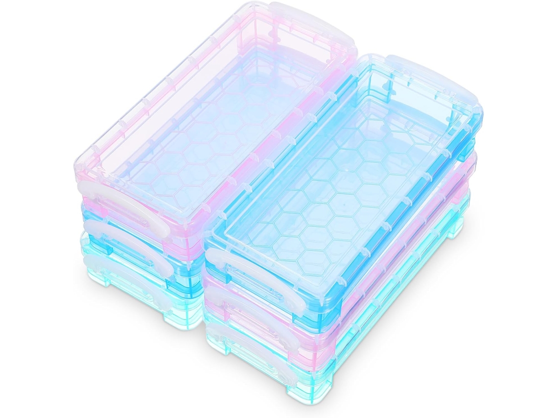 Besportble Estuche De Y Rosa Estuches Para Lápices Plástico Transparente 21.50x10.00x4.20cm -material: