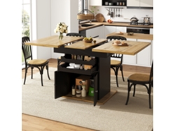 Mesa De Cocina Extensible Y Plegable, Diseño Ahorrador De Espacio Para 4–6 Personas, Con 2 Cajones Y Mueble Integrado