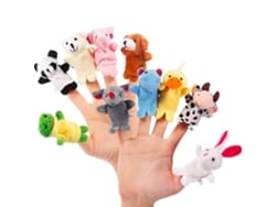 Conjunto de 10 fantoches de dedo de animais macios, brinquedo para presente, boneco fofo, seguro para usar.