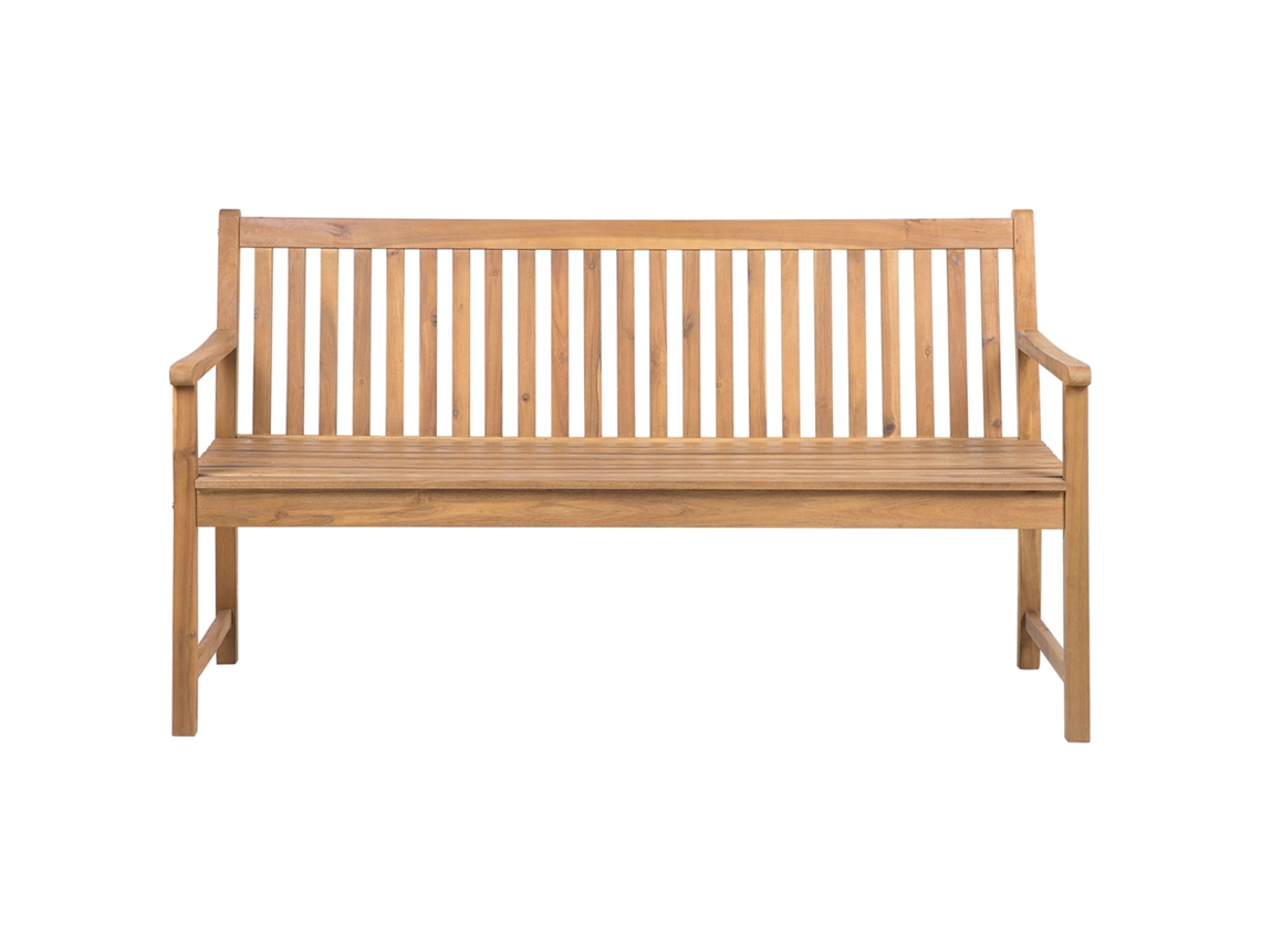 Banco de jardín BELIANI Vivara de Madera de acacia con certificado FSC® Madera clara 160x61x88
