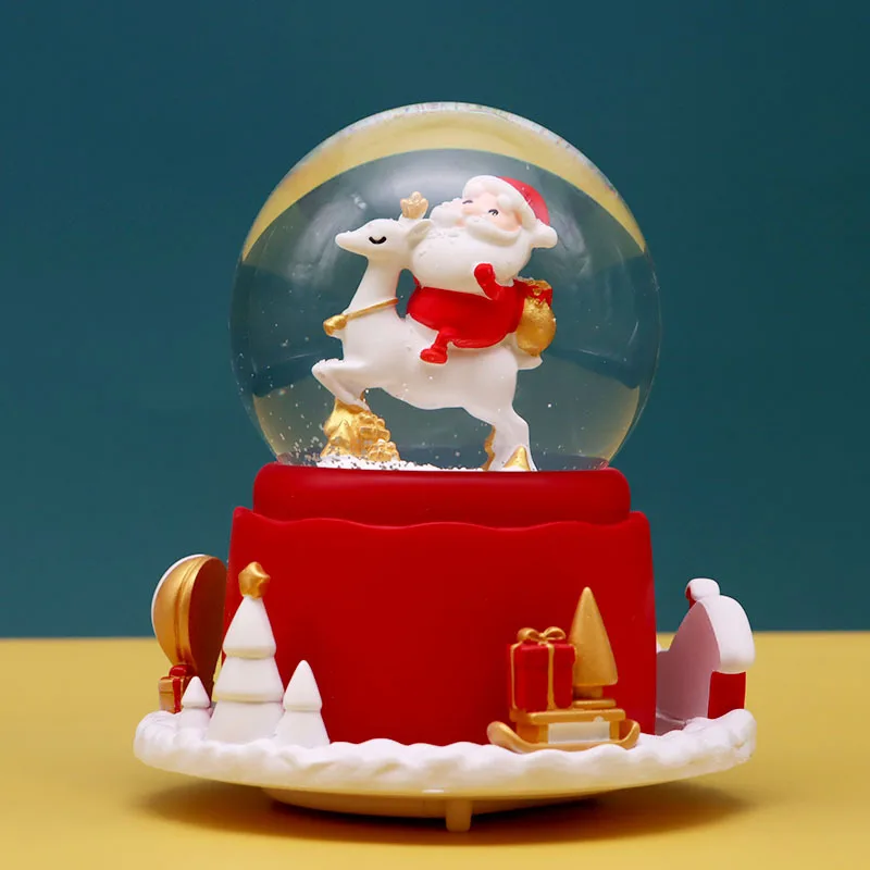 (estilo 39) Caja De Música Con Bola De Cristal Y Luz. Regalo Para El Día De San Valentín.
