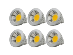 2026altiro-6 Bombillas Led Cob Mr16/gu5.3 De 3 W, 210 Lm, Cc 12 V, Luz Blanca Cálida 2700 K, 90°, 50 X 52 Mm