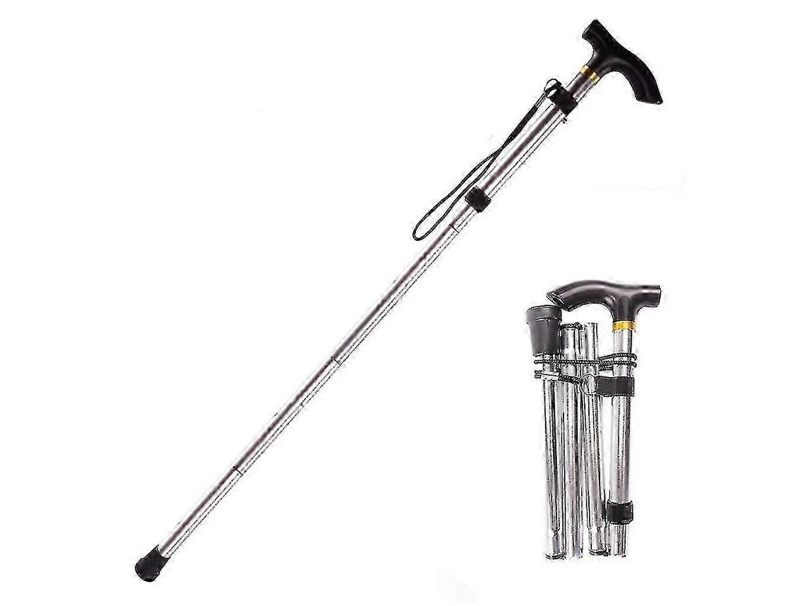 Bastón plegable ajustable, base deportiva, senderismo, trekking, bastones de aleación de aluminio, bastón plegable, 1 unidad