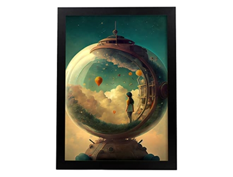 NACNIC Poster En La Distancia En Estilo Surrealismo Cinematográfico Ilustraciones Y Grabados De Historieta Abstracta Y Artística A3 Marcos Negros