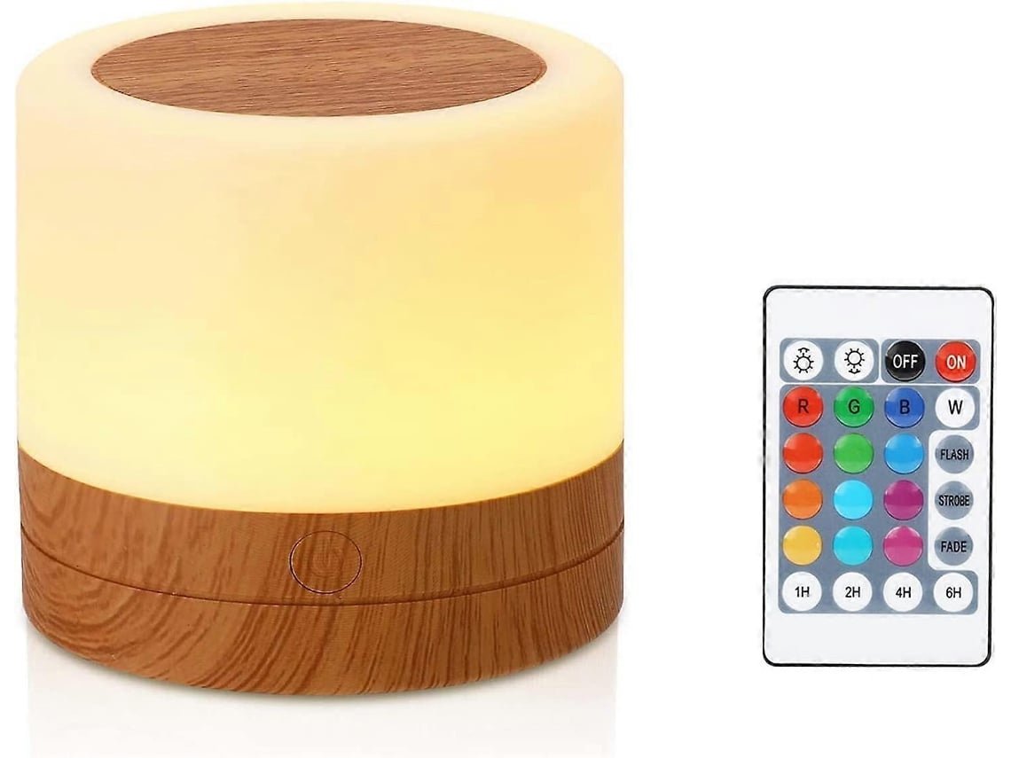 Rebe-lámpara De Noche Mini Multicolor 360 Recargable Con Brillo Ajustable Por Toque Y Control Remoto