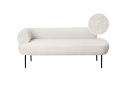 Chaise Longue Izquierda Beliani Mirmande De Bouclé Blanco 153x70x65