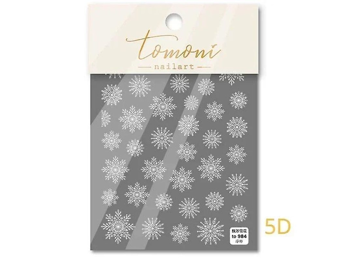 Pegatinas Autoadhesivas Para Uñas Con Diseño De Copo De Nieve Navideño De Invierno, Cortadas Con Láser, Con Pedrería Y Purpurina, Relieve 5d Y Manicura 3d.