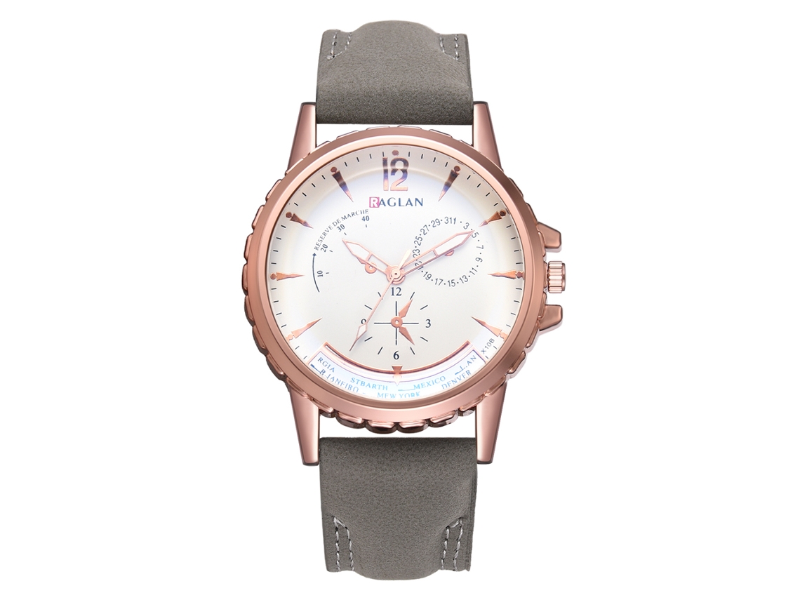 Reloj De Cuarzo Para Hombre Con Correa De Pu Estilo Casual Y Elegante Reloj De Pulsera Gris
