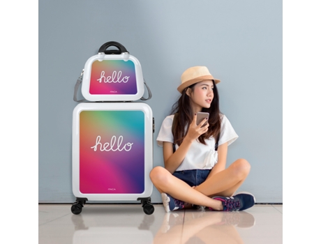 Juego De Maletas Pc ITACA Personalizado Base Blanco blanco-hello (40X55x20 Cm - 34L)