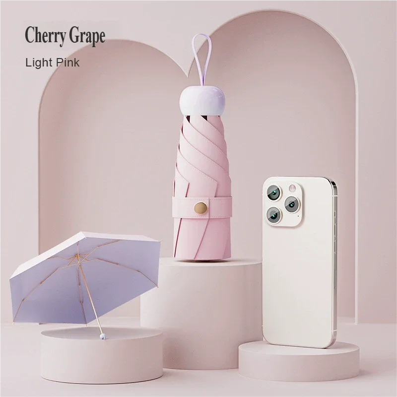 (rosa 6k) Guarda-chuva Cápsula De Luxo, Guarda-chuva Elegante Feminino Com Proteção Solar