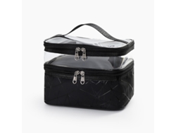 Neceser Portátil Transparente E Impermeable De Gran Capacidad Con Forma De Tulipán De Terciopelo Para Maquillaje, Ideal Para Viajes - Purple Taro Grande