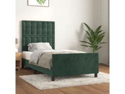 Marco de Cama con Cabecero Terciopelo Verde (90x190cm)