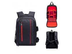 Mochila para cámara, mochila de fotografía de gran capacidad, impermeable y resistente al desgaste (pequeña, roja)