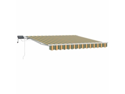 Maison Exclusive - Toldo Retráctil Verde Y Amarillo 350 X 250 Cm Tela Y Aluminio