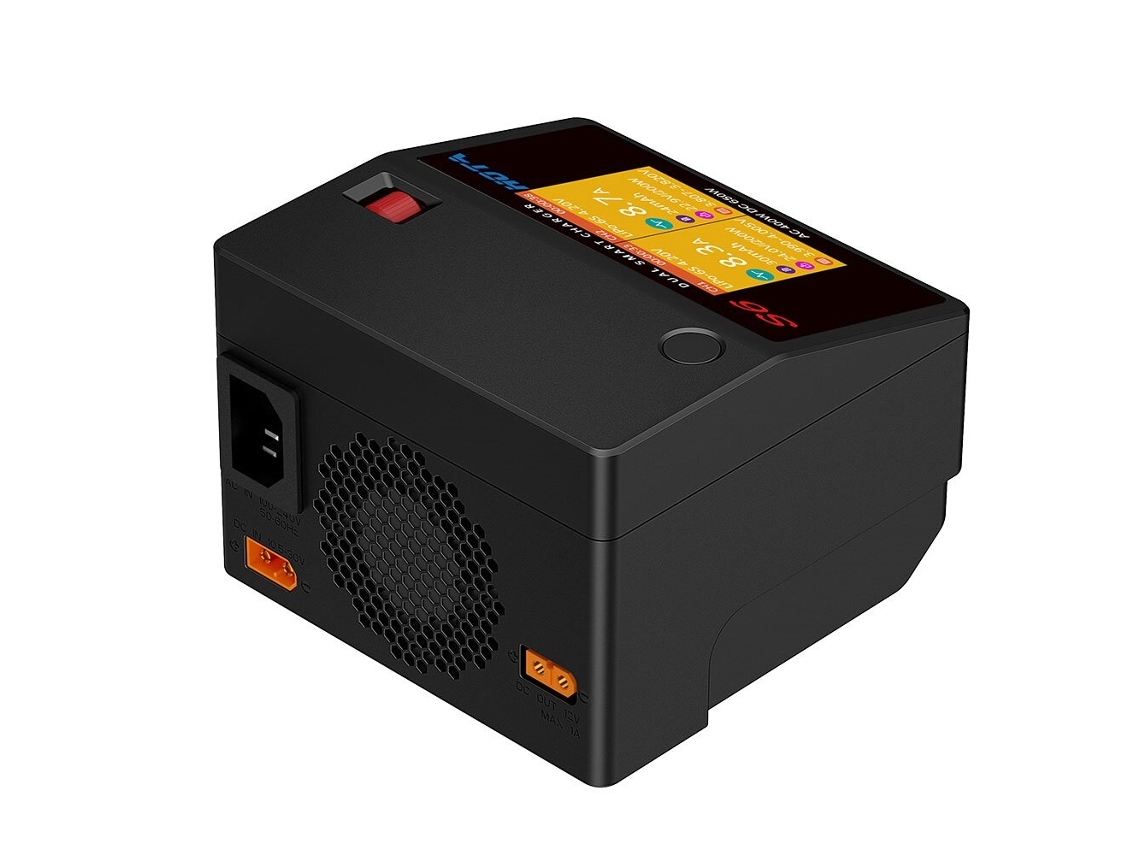Cargador de polímero de litio de doble canal Hota S6 CA 400 W CC 325 W² 15 A para batería de litio de 16 s