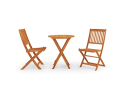 Juego de comedor plegable para exteriores de madera maciza de eucalipto, DKD, decoración del hogar