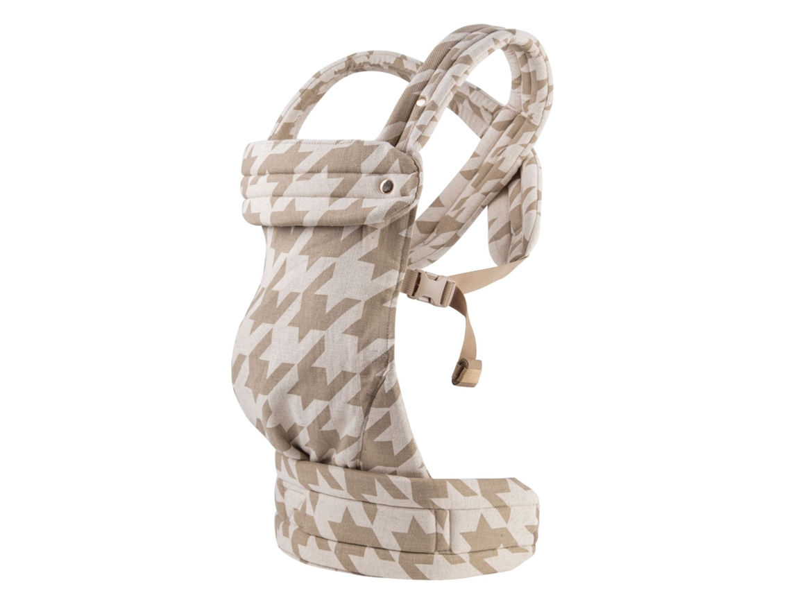 Portabebés Eifson (estampado pata de gallo caqui en algodón y lino)