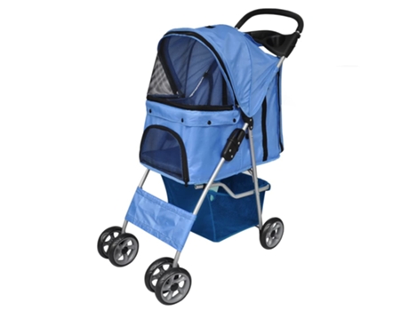 vidaXL Cochecito para perros azul
