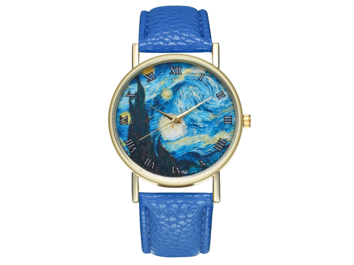 Reloj De Pulsera Zhoulianfa, Estilo Sencillo, Correa De Pu, Números Romanos, Cuarzo, Azul.