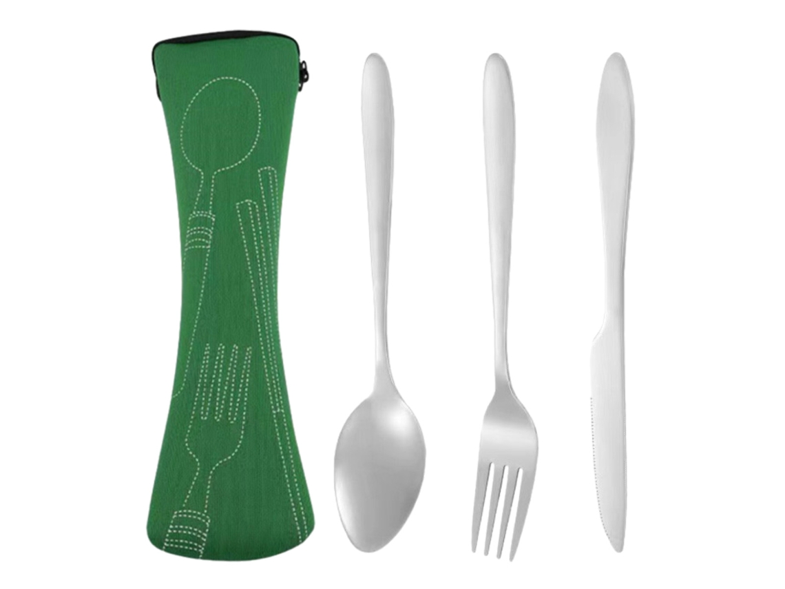 Juego de cubiertos para exteriores: cuchillo, tenedor y cuchara para acampar y almorzar RNEMITERY