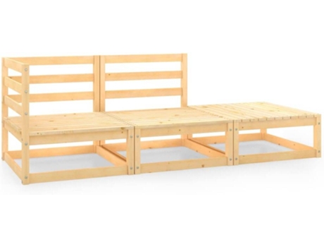 Conjunto 3 de muebles de jardín VIDAXL madera maciza de pino