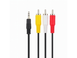 Cable 3 RCA M a Jack 3,5 mm M 1,5 m Xin Yue 8637 Negro