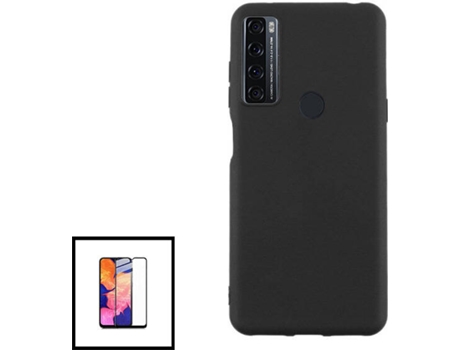 Carcasa + Soporte TCL 20 SE PHONECARE Silicona Líquida Negro 74646