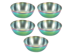 Juego de 5 platos laterales de acero inoxidable. MEOIRUERY
