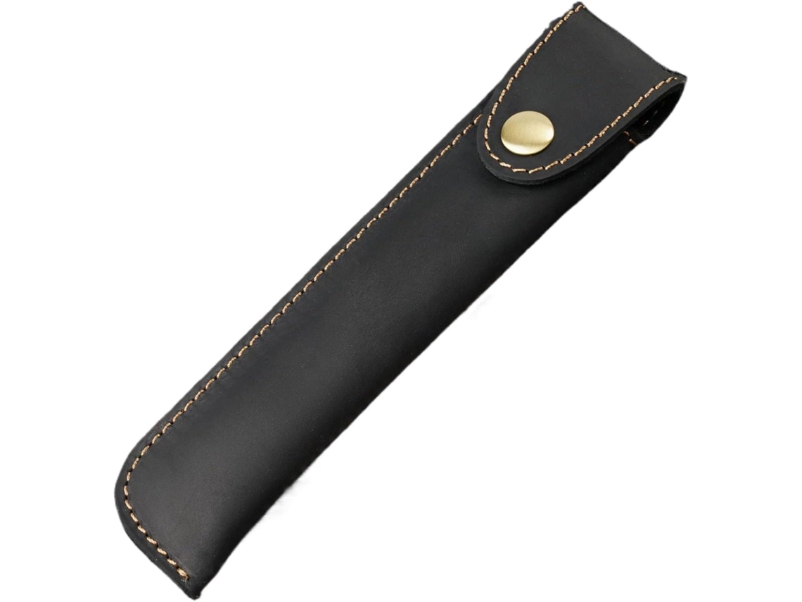 Elegante estuche de piel negra para bolígrafos, ideal para mujeres, hombres y estudiantes. SFUSHOS